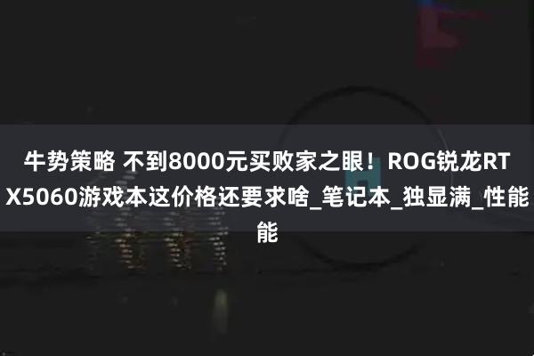 牛势策略 不到8000元买败家之眼！ROG锐龙RTX5060游戏本这价格还要求啥_笔记本_独显满_性能